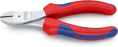KNIPEX Kraft-Seitenschneider verchromt mit Mehrkomponenten-Hüllen 140 mm, 74 05 140