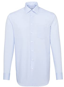 Seidensticker Men's Regular Fit Classic Long Sleeve Formal Shirt, Light Blue, 41