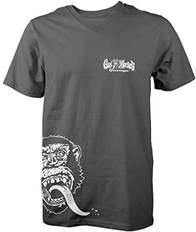 Gas Monkey Garage T-Shirt Large Side Monkey Dark Grey-L