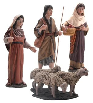 Gruppo Pastori e Gregge | Figure misteriose |Figure del presepe |Serie 11 cm| Progettato da José Luis Mayo Decorazione natalizia |Nascita
