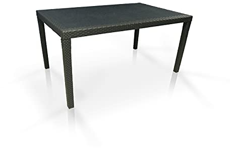Dmora Rechteckiger ausziehbarer Gartentisch, Made in Italy, Farbe Anthrazit, Maße 150 x 72 x 90 cm (ausziehbar bis 220 cm)