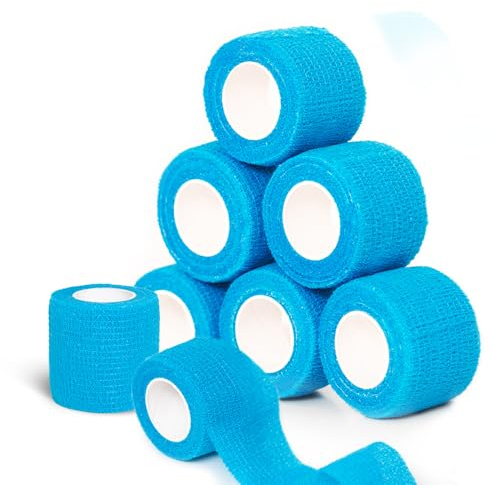GTAGKOMMEN Selbstklebender Verband - 8 Bandagen Rollen (5cm x 4,5m), Elastische Bandage Pflaster wasserfest, Staub-, Fettabweisendes Haftbandage Verbandsmaterial für Pferde, Hunde & Menschen