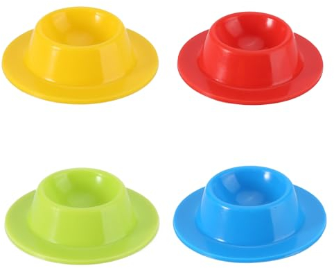 Foyscr 4PCS Egg Holder Set, Silicone Egg Cups, Colorful Egg Holder Tray, Stackable and Storage, Egg Cooker, Kitchen Cookware for Kids Breakfast, Camping (3.38 x 0.9 inches)