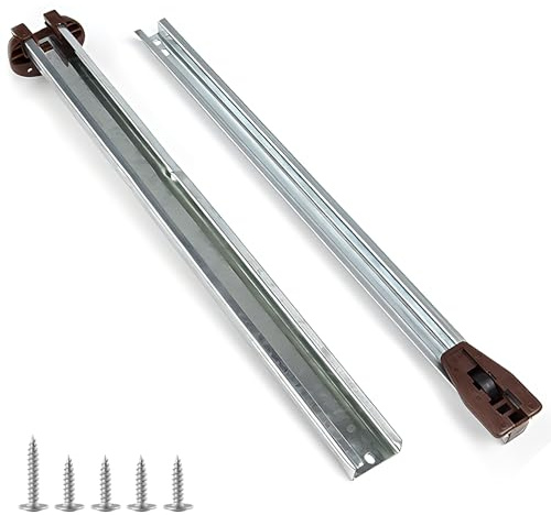 Drawer Slides Center Track for Kenlin Rite-Trak II Rails Kit, 16 Inch Drawer Metal Slides with Stop & Roller, Replacement for Dresser Nightstand Wardrobe Cabinet Drawer Tracks and Rails Kits (1 Pack)