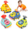 BelleStyle Petite Voiture Enfant 1 2 3 Ans, 4 Pièces Press and Go Jouet Voiture Jouet Friction pour Bebe 12 18 Mois, Véhicules Jeux Éducatifs Cadeau pour 1 2 3 Ans Enfant Garçons Filles