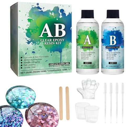 Pegamento Manualidades,Suministros De Adhesivo De Secado Rápido Y Alta Resistencia - Adhesivo Epóxico de Resina para Múltiples Propósitos - para Uso en Dormitorios, Hoteles, Restaurantes, Apartamentos