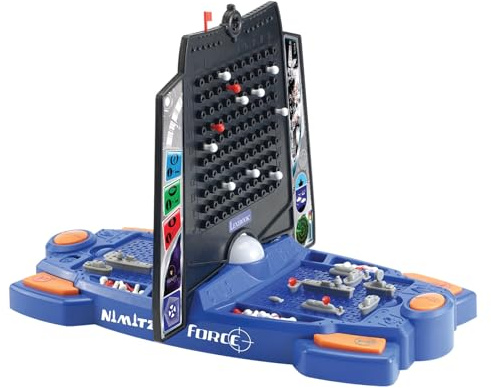 Lexibook Nimitz Force Seeschlacht-Spiel, Geräusch- und Lichteffekte, 3 Joker für die Spieler, Batteriebetrieben, Blau/Schwarz, GT2500LXB