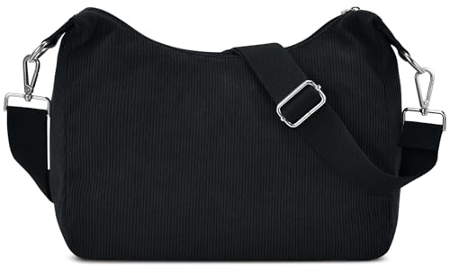 osacurt Umhängetasche Damen Cord Crossbody Bag Kleine Handtasche Shopper Tasche Schultertasche Everyday Bag Organizer mit Abnehmbarem Gurt für Büro Schule Reisen Shopping