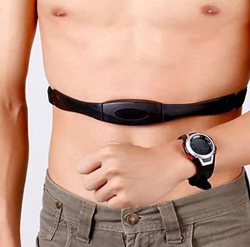 Generico Orologio Digitale con Cardiofrequenzimetro, Fascia Toracica Wireless, Display LCD, WR30M, 245mm