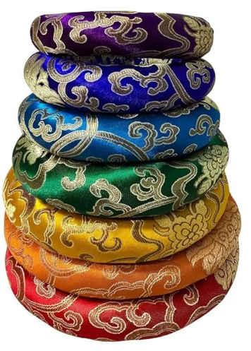 NONDK Sångskålstillbehörsset - Handgjord 7-Delad Kudde för Tibetansk Kristall Ljudskål.