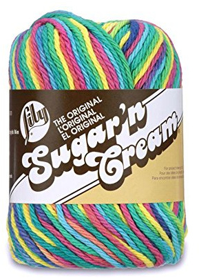 Lily Sugar 'N Cream The Original Ombre Yarn, 2oz, Gauge 4 Medium, 100% Cotton, Psychedelic - Machine Wash & Dry