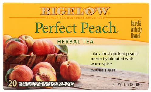 Bigelow Tea Perfect Peach Herbal Tea Bags 20 Tea Bags 38g