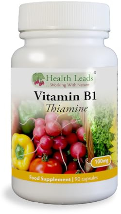 Vitamin B1 100mg x 90 Capsules, Magnesium Stearate Free & No Nasties, Easy to Swallow Small Capsules, Thiamine contributes to Healthy Metabolism and Healthy Heart Function, Made in Wales