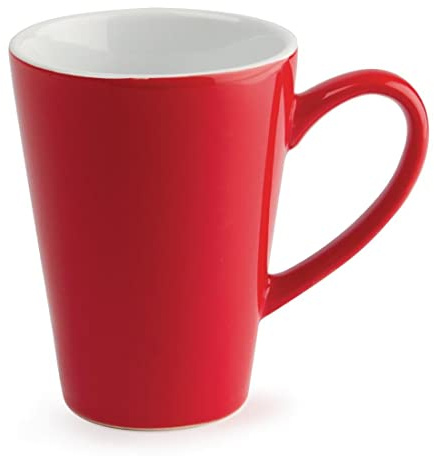 Olympia Cafe Latte Cups Red 340Ml 12Oz Porcelain Coffee Espresso Milk Mugs 12pc