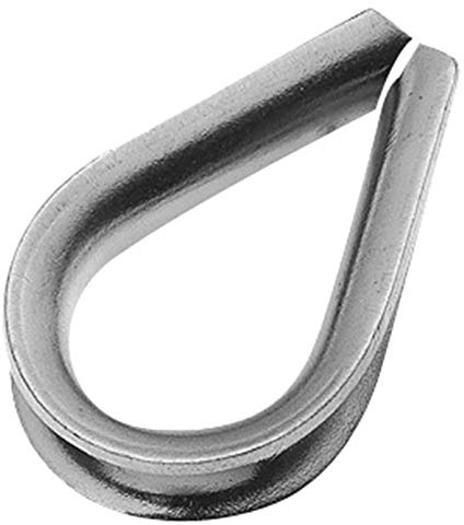 DOJA Industrial | Guardacabos de Acero M3 | PACK 50 | Dedales para Cuerda o Cable Metalicos | Acero Galvanizado | Tamaño 3mm | Uso: Abrazaderas para cable de acero, Cables Tendedero, Cuerda Escalada