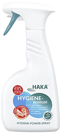 HAKA Hygienereiniger Spray, 500 ml, Desinfektionsmittel für Oberflächen, gegen Bakterien & Viren, für Küche, Schneidebretter, Kühlschrank, Kinder- & Badezimmer, chlorfrei, vegan