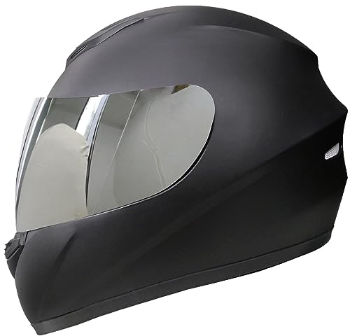 Zorax ZOR-819 Matt Black L (59-60cm) Full Face Motorbike Motorcycle Helmet Road Legal ECE 2206 + Mirrored Visor