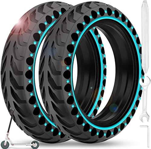 BANGTING 2PCS 8.5 Pulgadas Ruedas Macizas de Caucho para Patinete Electrico, Neumáticos de Reemplazo, 50/75-6.1 Rueda de Repuesto Para Xiaomi Pro 2 / M365 / M365 Pro / 1S / 3/3 Lite/Essential, azul