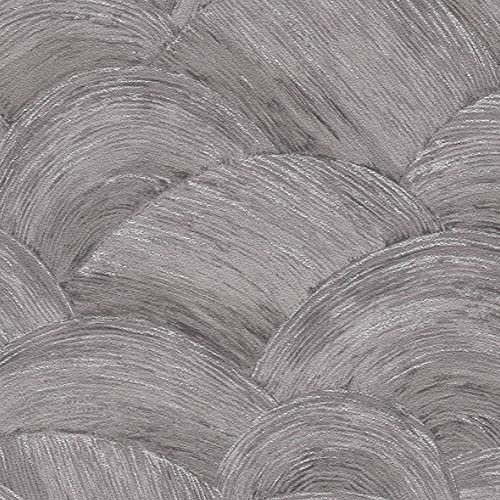 Livingwalls Resestilar fibertapet – tapet med mjällutseende i grått och silver – snygg väggtapet för olika rum i 10,05 m x 0,53 m