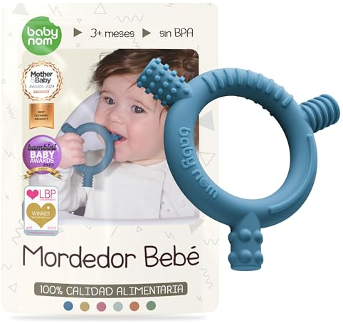 Baby Nom ® Beißring Baby Kühlend - BPA-Frei Beissring Baby Kühlend, Zahnungshilfe Baby, Greifling Baby, Beißspielzeug Baby, Greifspielzeug Baby zum Baby Zahnen, Teething Toy Baby, Kauspielzeug Baby