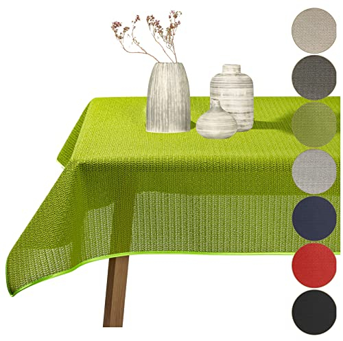 Gartentischdecke geschäumt eckig rund oval wetterfest rutschfeste Weichschaum Tischdecke abwaschbar Garten Balkon Outdoor Camping (Grün, 130x160cm (BxL))