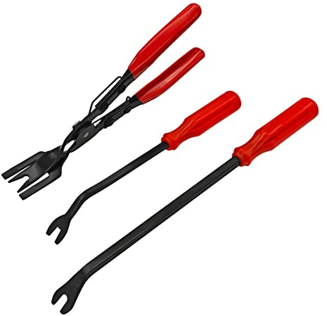 JNNJ 3 Pinces à Dégrafer Garniture Voiture pour Clips et Rivets, Rouge
