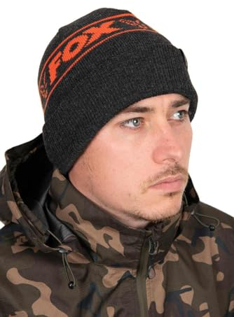 Fox Collection Beanie Angelmütze Black/Orange | Angelmütze