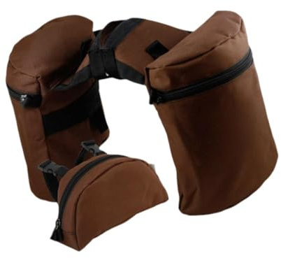 Harilla Sattelhorntaschen-Set, Pferdesatteltasche, Horntasche, Oxford-Stoff, stilvolles Westerndesign, praktische Horntasche, Knauftasche, Combo, Kaffee