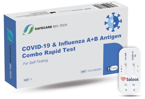 20 X Safecare COVID-19 & Influenza A+B Antigen Combo Rapid Test | 𝗠𝗛𝗗 𝟬𝟭/𝟮𝟲 | Set für Zuhause mit E-Book: Bleiben Sie gesund! by Saloot® | Grippe Covid-19 Corona Selbsttest Antigentest