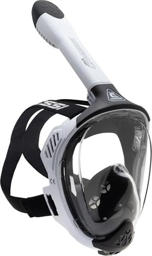 CRESSI Java Full Face Mask White/Black L/XL-Vollgesichts Schnorchelmaske, Ultraklare Antibeschlaglinse, 100 % Silikon, Schnorchel Trocken mit Sicherheitsventilen, Weiß/Schwarz, L/XL
