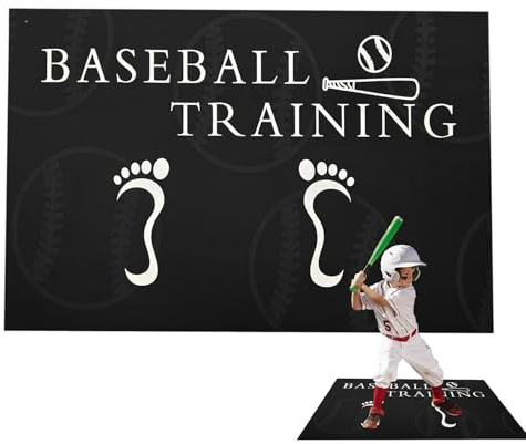 Tapis d'entraînement pour softball de baseball, tapis de cage en frappant portatif, pratique anti-SKID LOGAL - PAD 'ALLECCHIO BATTING pour l'entraînement de de lancement d'