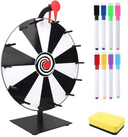 KQWVZ Roue De La Fortune, Roue Des Prix 14 Emplacements, Base Robuste, Roulette Personnalisable pour Mariage, Fiançailles, Fêtes École, Famille, Jeux