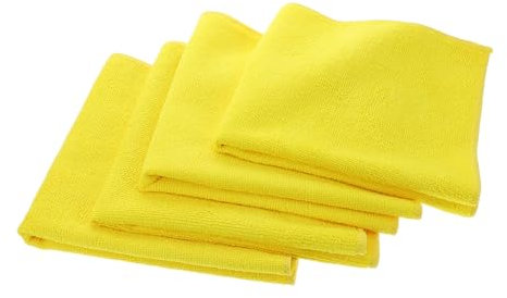 FOMIYES 4 Piezas Toalla de Limpieza Toallas de Limpieza paño de Cocina paños de Cocina Trapo Limpio Lavar Trapos de Cocina paños de Fregar Trapos de Microfibra Fibra extrafina Amarillo