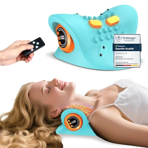 Nackenmassagegerät mit Wärme,Nackenstrecker,Lindert Nackenmuskelkater und Verspannungen, Geeignet für Männer, Frauen oder Büroangestellte