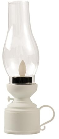 Cabilock Vintage-tischlampe ohne Flamme, Led-petroleumlaterne, Ornamente, Dekorative Nachttisch-öllampe, Klarer Hurrikan für Cowboy, Cowgirl, Hochzeit, Halloween, Weihnachten – Inklusive