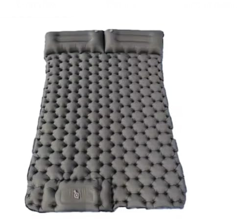 Materassino gonfiabile da campeggio con cuscino integrato, materasso doppio largo, letto ad aria per esterni, verde (grigio)