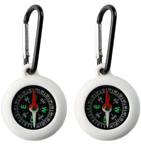 2 Pcs Compass Keyring, Compass Navigation, Pocket Compass, Suitable for Camping and Survival, Keychain for Travel and Adventure