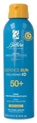 BioNike Defence Sun - Transparent Touch Protezione Solare Spray SPF 50+, Texture Leggera, Invisibile e Waterproof, per Pelli Sensibili e Intolleranti, Azione Protettiva e Antiossidante, 200 ml
