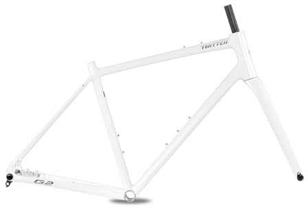 HZXQCVB 700C Cuadro De Bicicleta De Carretera Gravel con Horquilla De Fibra De Carbono 45/48/51/54cm Aleación De Aluminio Freno De Disco Eje Pasante 12x100mm/12x142mm(White,510mm)