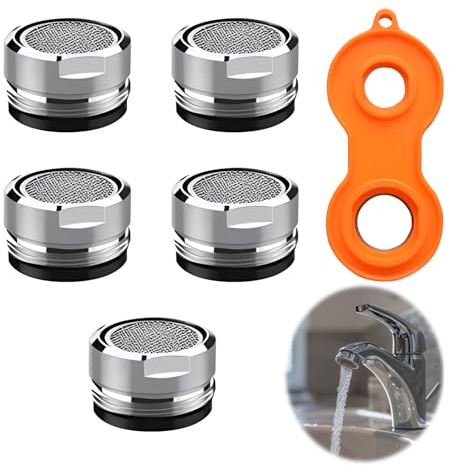 5 pezzi regolatore di getto M28, filtro rubinetto, ugello miscelatore, inserto per rubinetto, inserto con filtro in acciaio inox, diffusore di flusso, filtro per rubinetti