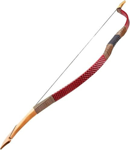 25LBS Traditional Bow 49 Handmade Practice Wooden Mongolian Beginner Recurve Bow (Red-30LBS)
