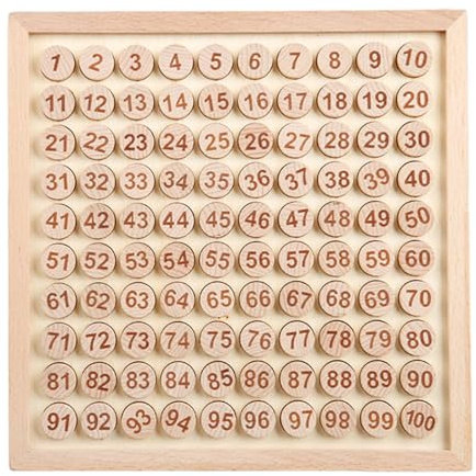 Hundred Board Puzzle – Wooden Math Learning Toy | 1-100 Numbers Counting Game | Educational Kids Birthday Early Learning Development Game Board
