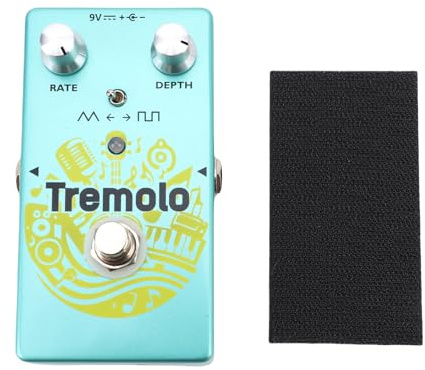 LjwZekyrnt ROWIN Pedale Tremolo Pedale Effetti per Chitarra con Controllo LFO Forma d'onda Interruttore Modulazione di Fase Design Vintage con True Bypass per Chitarra Elettrica