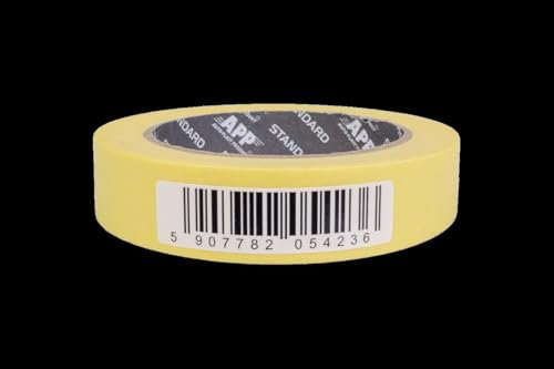 APP Standard 60°C - Ruban de masquage pour peinture 24 mm | Ruban masquage pour peinture, vernis, et rénovation | Résistant aux températures allant jusqu'à 60°C | Jaune | 45 m x 24 mm