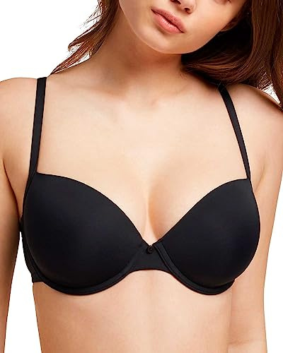 GISELA - Sujetador Multiposición Mujer, Talla 90B, Color Negro, Sujetador con Aro y Foam, Tirantes Ajustables y Cruzados, Sujeción Media, Cierre Trasero con 4 Posiciones, Diseño Cómodo y Elegante