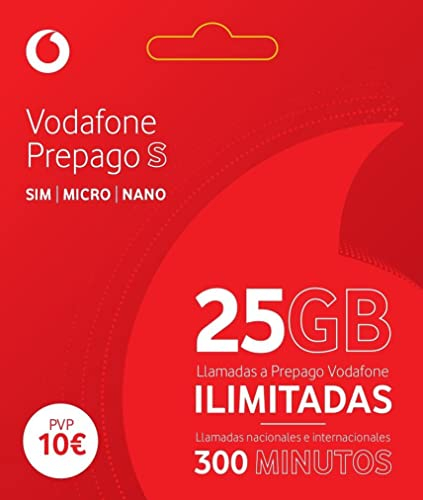 Vodafone Prepago S 12 GB + 300 Minutos (nacionales e internacionales) Roaming Europa