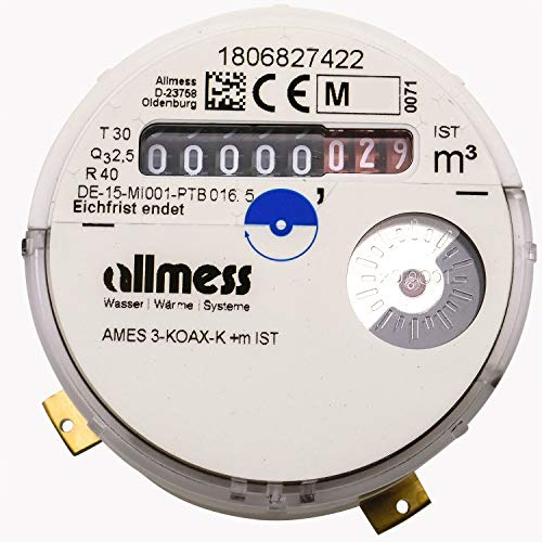 Allmess Contatore acqua fredda con capsula graduazione UP ISO tipo è taratura 2020 valida fino al 2026 Contatore acqua fredda