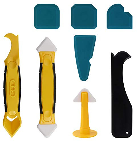 Strumenti di Calafataggio in Silicone Set di Raschietto Ugello Calafataggio Lisciatori Guarnizioni in Silicone per Bagno Cucina 8 Pezzi