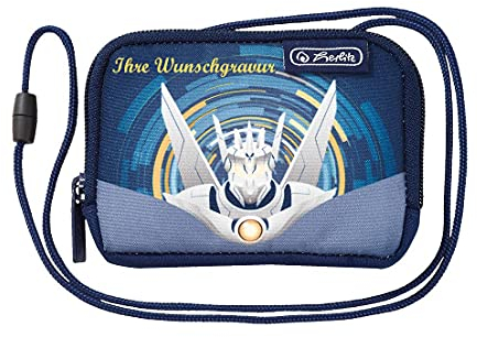 Herlitz Kinder Brustbeutel mit Namensgravur - Geldbörse - Geldbeutel - Roboter