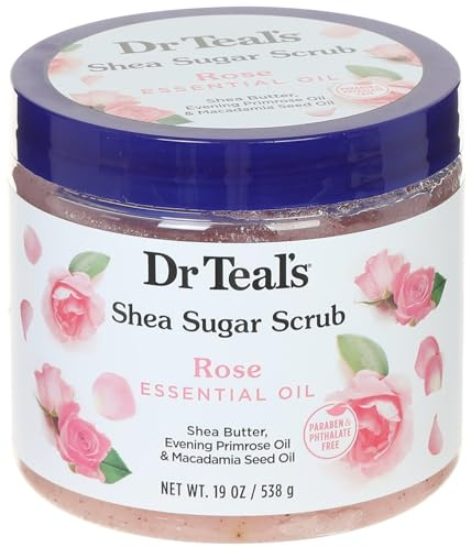 Dr. Teal's Shea Sugar Scrub Rose 19 Ounce Jar